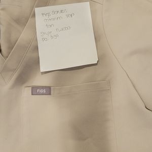 Figs scrub set TAN WITH BLACK STRINGS